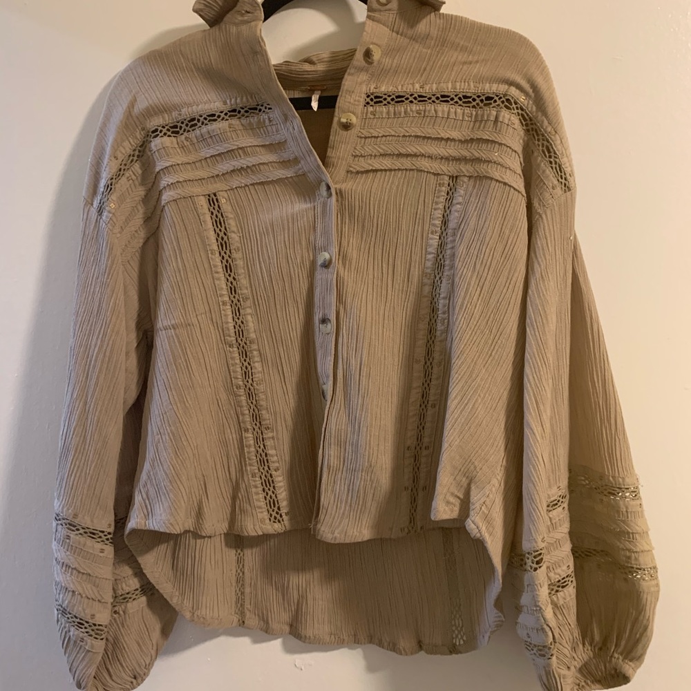 Free People tan blouse